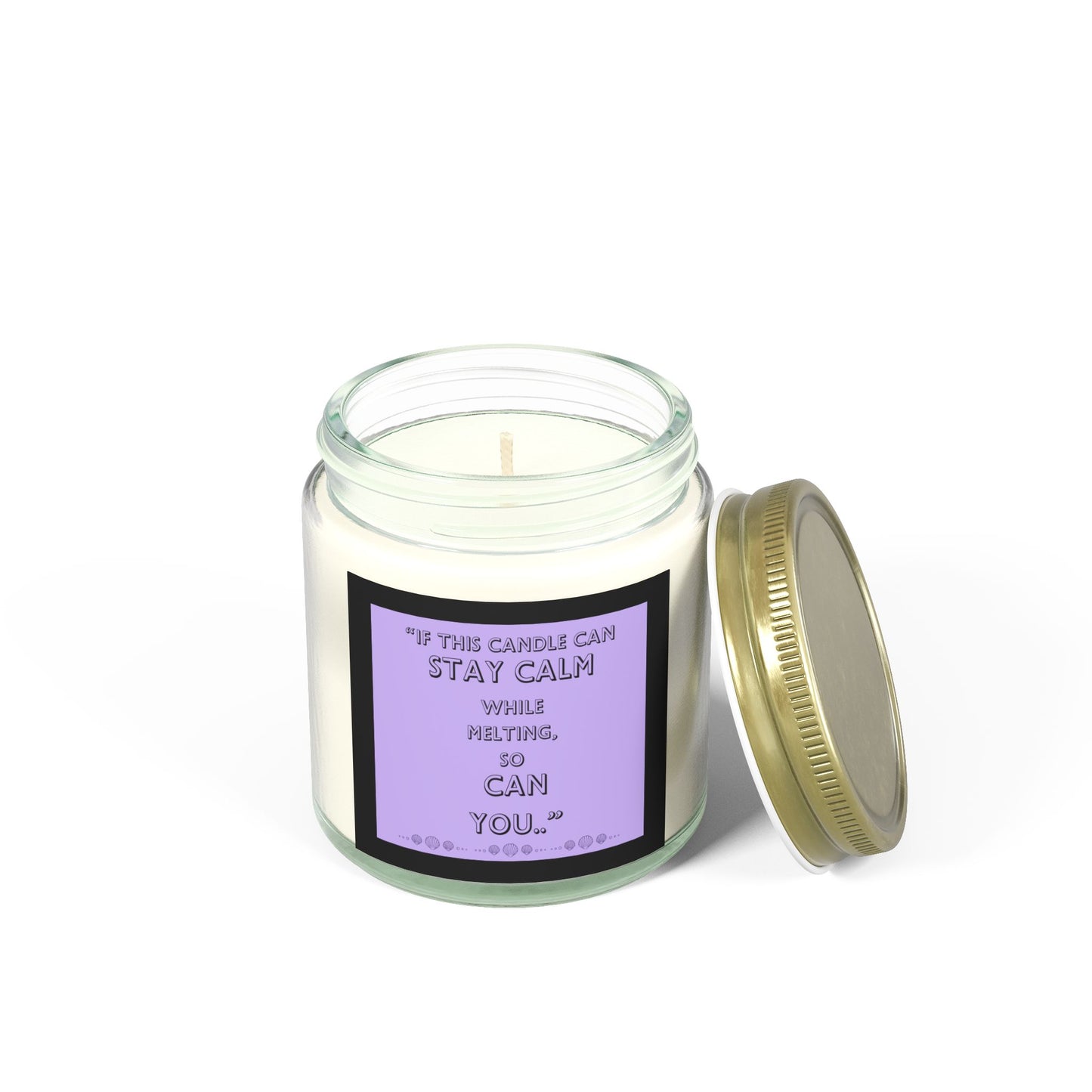 Calming Scented Candles - Coconut Apricot Wax (4oz, 9oz) - Inspirational Quotes for Mindfulness