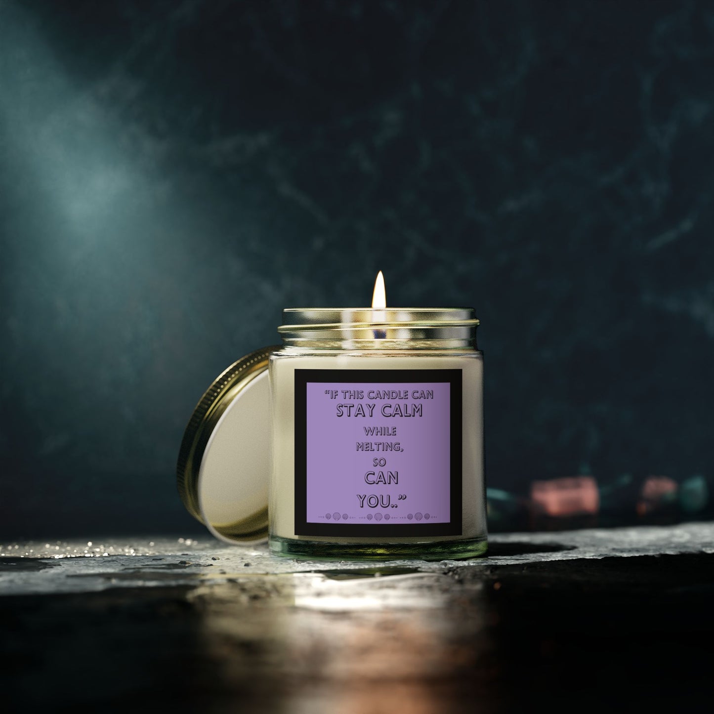 Calming Scented Candles - Coconut Apricot Wax (4oz, 9oz) - Inspirational Quotes for Mindfulness