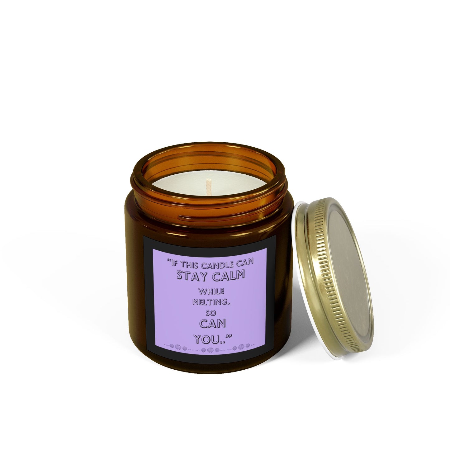 Calming Scented Candles - Coconut Apricot Wax (4oz, 9oz) - Inspirational Quotes for Mindfulness