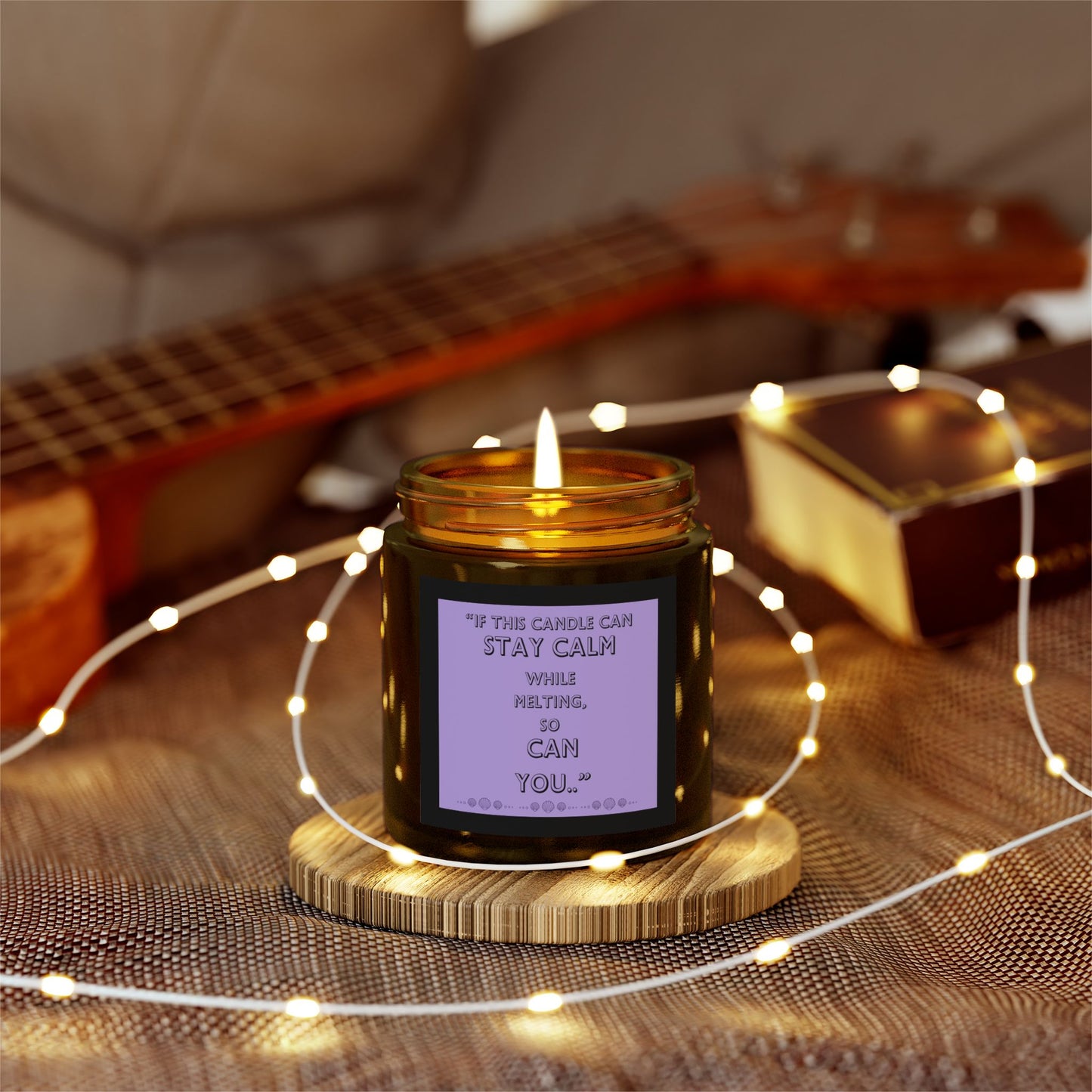 Calming Scented Candles - Coconut Apricot Wax (4oz, 9oz) - Inspirational Quotes for Mindfulness